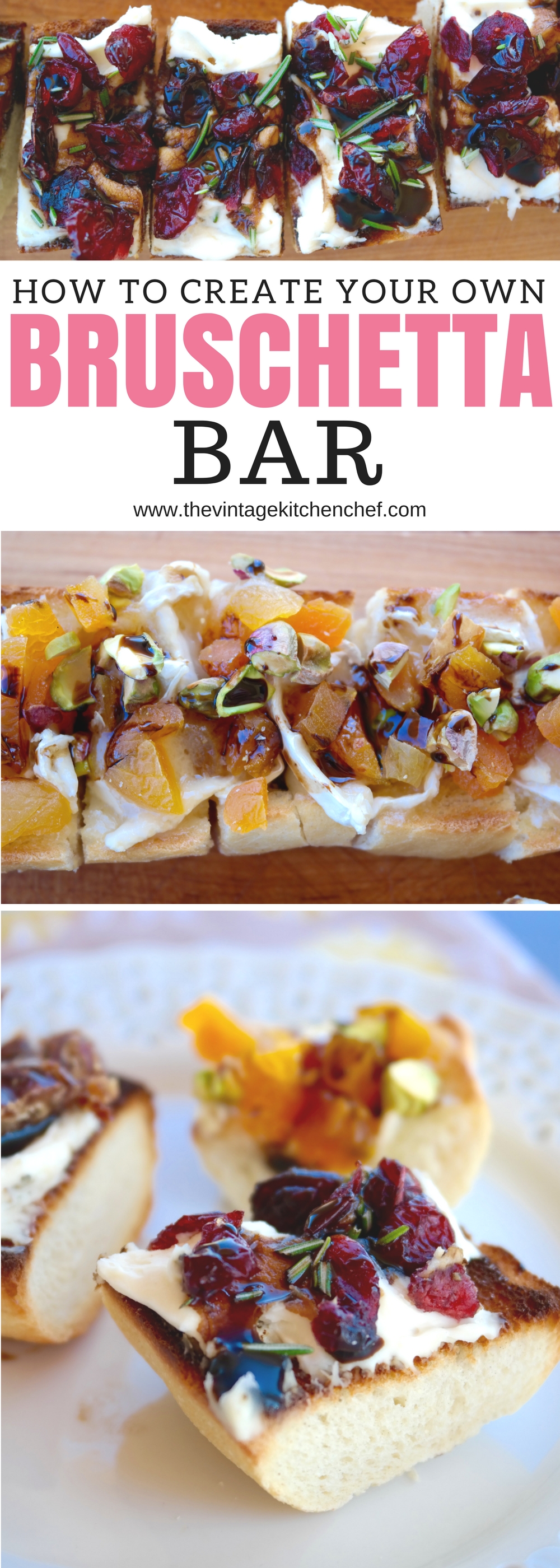 Create your own Bruschetta Bar! It's and an easy and different way to add an appetizer to a meal, a party or a fun way to serve dinner to your family!