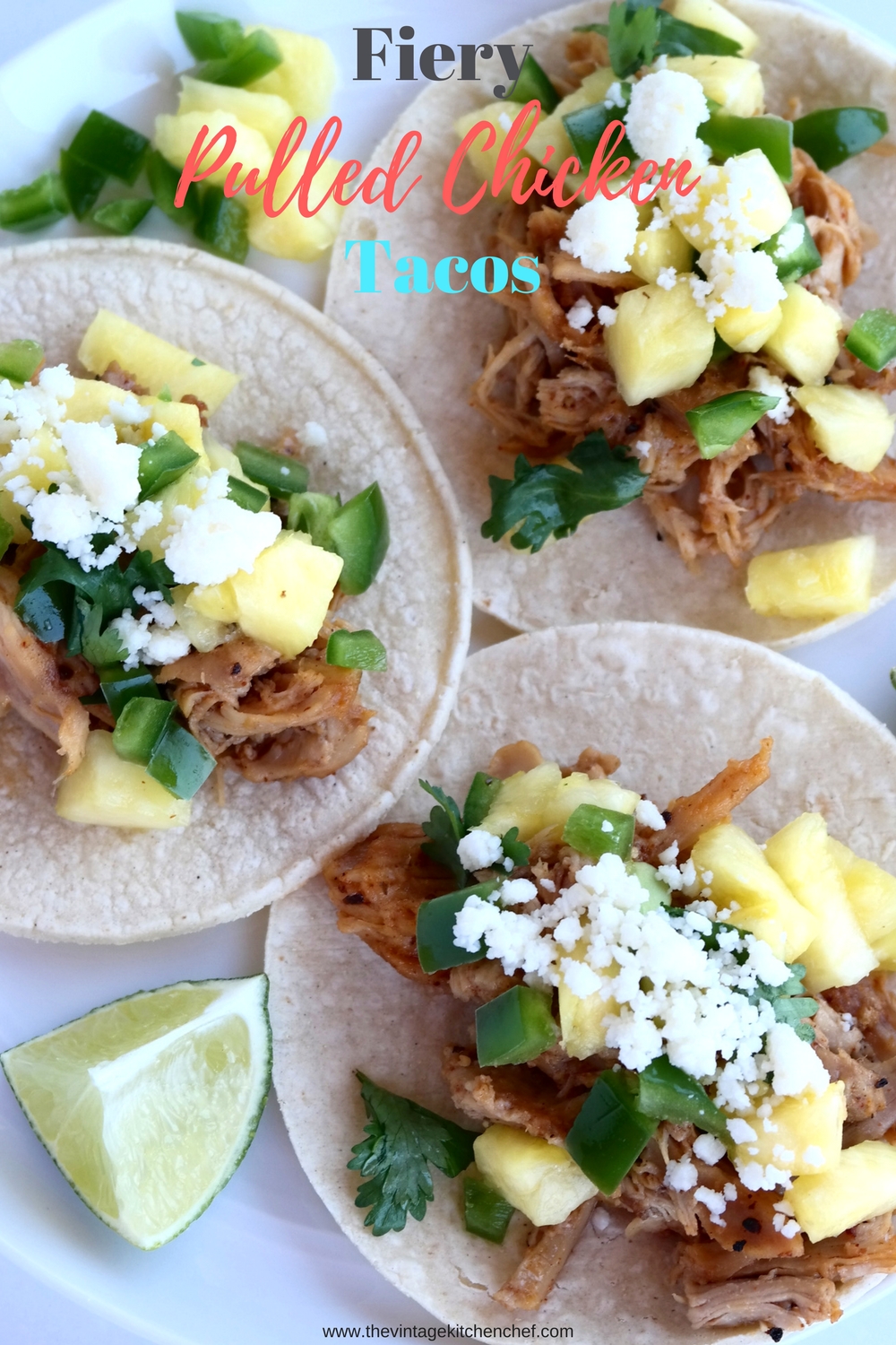 Fiery Pulled Chicken Tacos are full of heat and flavor! They're easy, delicious and are a great way to spice up your family dinner or feed a crowd. 