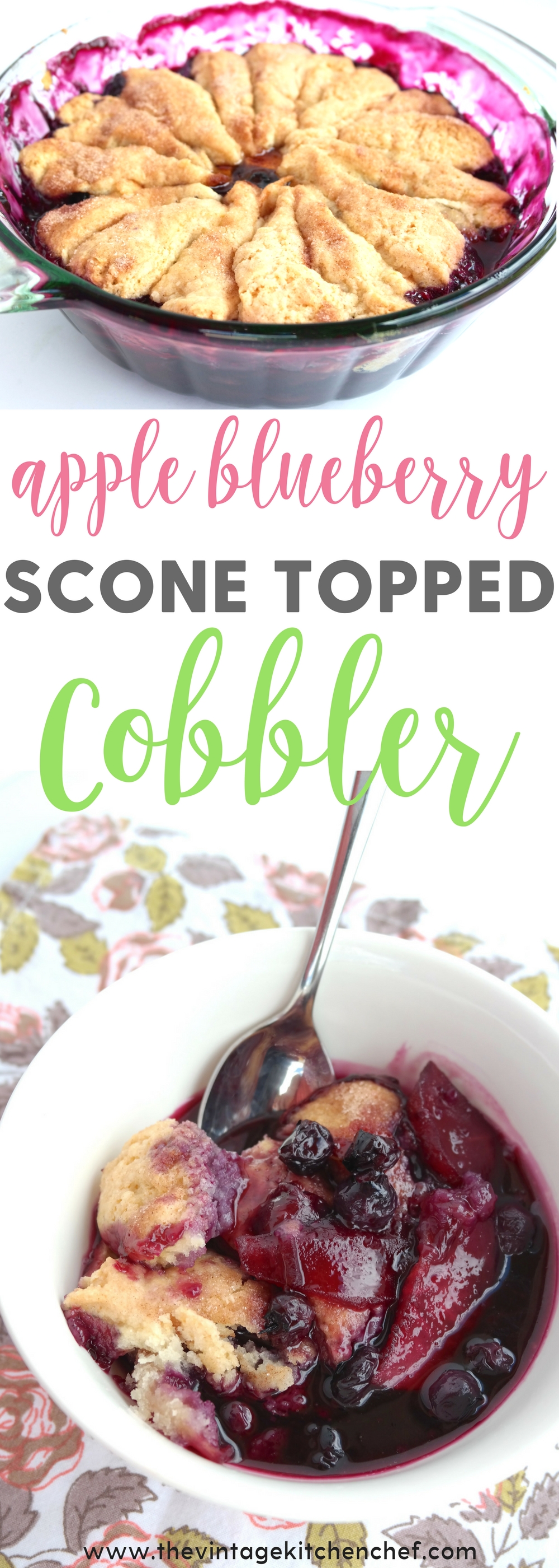 Blueberries, apples, and scones...oh my! Delightfully delicious scones on top of berries and apples make for a scrumptious dessert. 