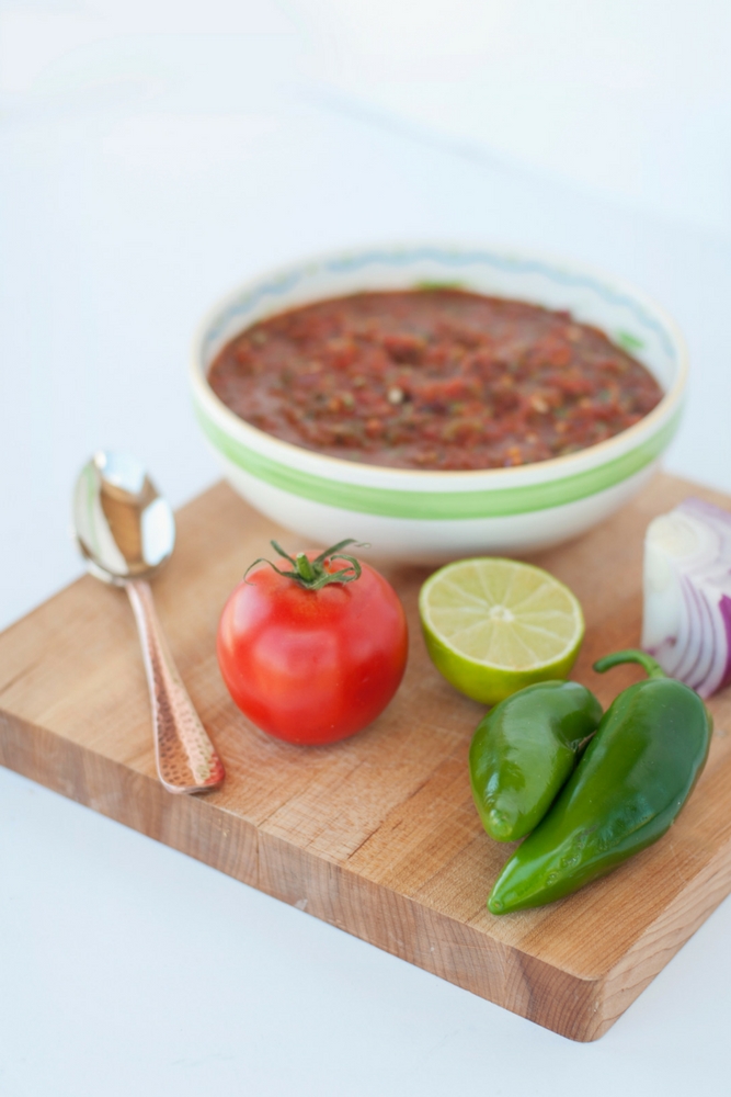 Fresh, flavorful and simple ingredients are roasted and blended together to make the absolute best salsa ever! Hot or mild, it's delicious either way!