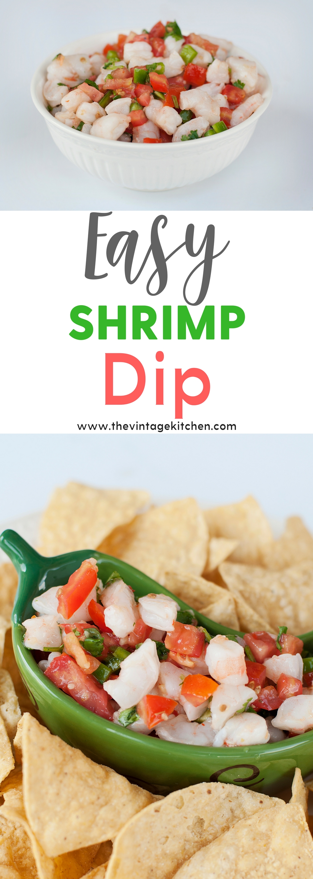 Easy Shrimp Dip is bursting with fresh flavors and textures. Whether it's served with tortilla chips, filling for tacos or on its own it's always a hit!