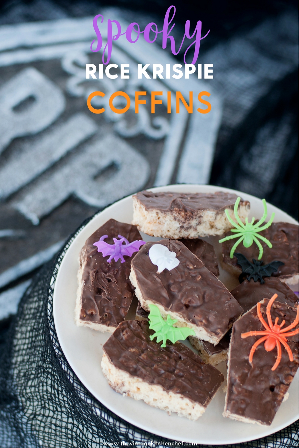 Halloween can make even the friendliest of foods creepy! Such is the case with these chocolatey, creepy and easy Spooky Rice Krispie Treat Coffins!