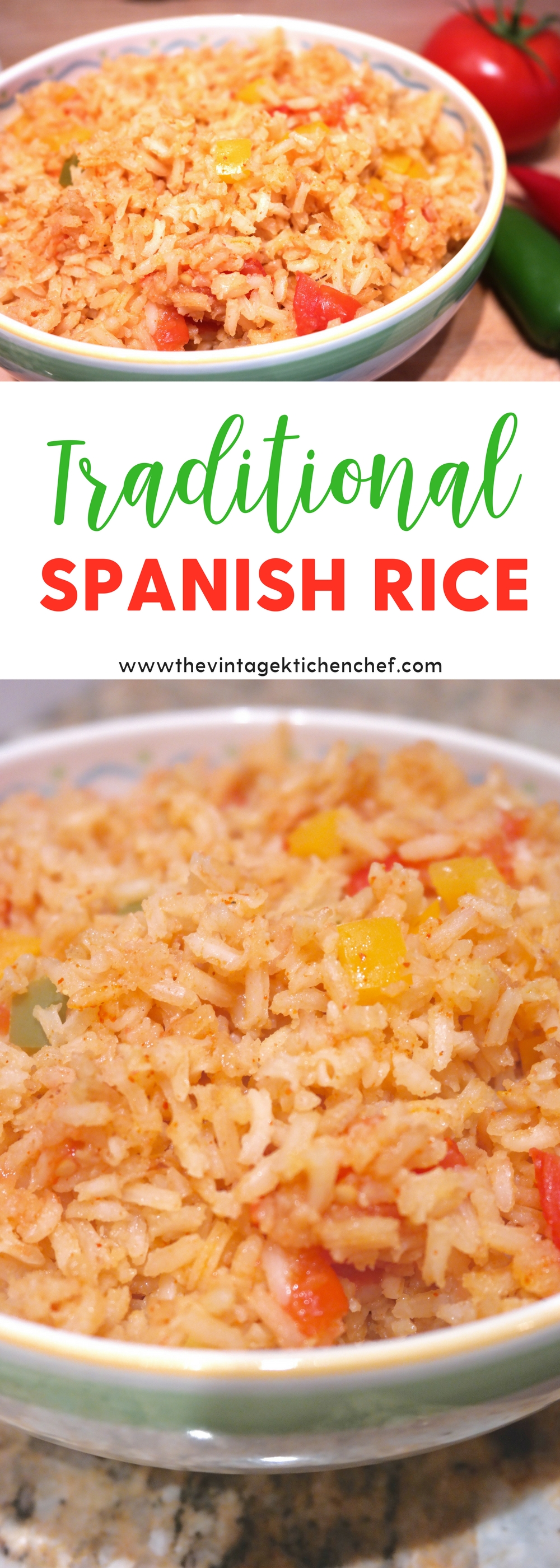 Easy and authentic Traditional Spanish Rice is the perfect accompaniment to tacos, grilled meats, fajitas or just about any dish with a Mexican flare.